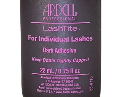 Ardell Lashtite Dark Eyelash Adhesive Glue for Individual Lashes – 0.75 fl oz / 22 ml (Pack 3) – USA