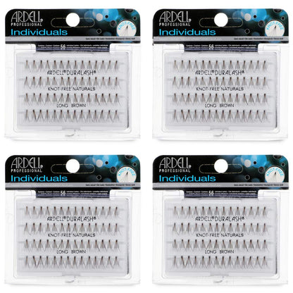 Ardell Individual False Eyelashes - Long Brown, Natural Look | 4-Pack DIY Lashes