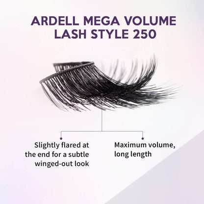Ardell Mega Volume 250 Lashes – Dramatic Full-Strip, Fluffy Wispy (4 Pairs)