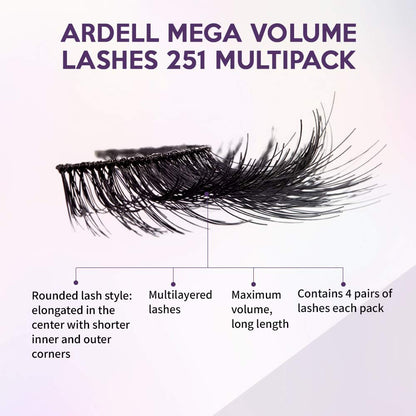 Ardell Mega Volume 251 Lashes – Fluffy, Dramatic Full-Strip Lashes (2-Pack)