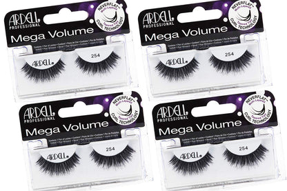 Ardell Mega Volume Lash 254 – 4-Pair Multi-Layered Lashes with Curl Technology