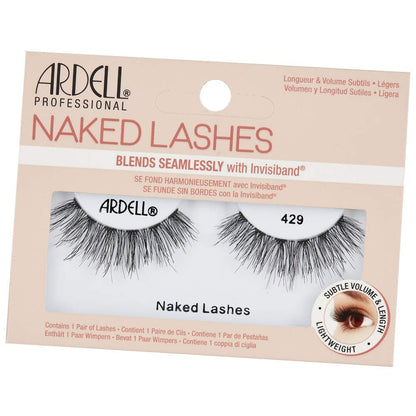 Ardell Naked Lashes 429 with Invisiband – Natural False Eyelashes, Subtle Volume, 4 Pairs