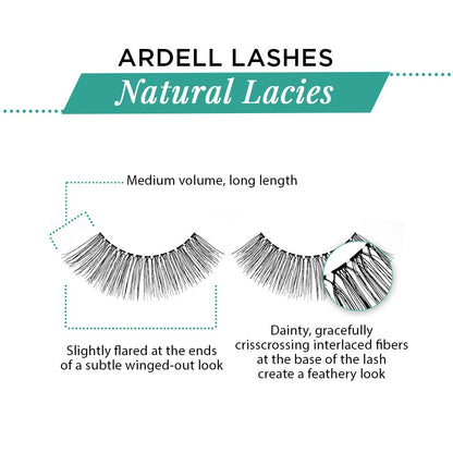 Ardell Natural Lashes Lacies Black (4 Pack) – Subtle, Flared False Eyelashes for Everyday Glam