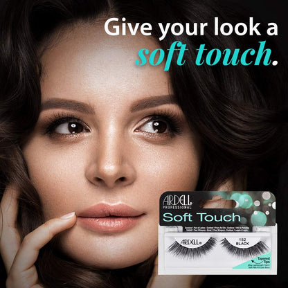 Ardell Soft Touch 152 Black False Eyelashes – Lightweight, Reusable Strip Lashes (4 Pack)