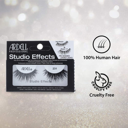 Ardell Studio Effects 231 Lashes – Dramatic Volume, Reusable, 4-Pack