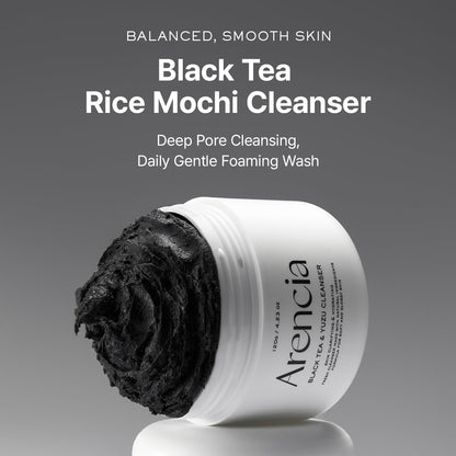 ARENCIA Black Tea Rice Mochi Cleanser – Pore Care & Sebum Control, 120g