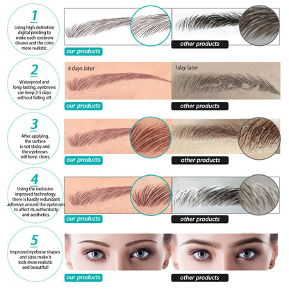 Aresvns Tattoo Eyebrow 66 Pairs — 4D Hair-Like, Waterproof, Lasts 3-5 Days