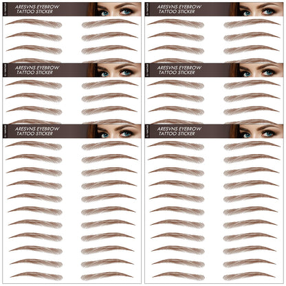 Aresvns Tattoo Eyebrow 66 Pairs — 4D Hair-Like, Waterproof, Lasts 3-5 Days