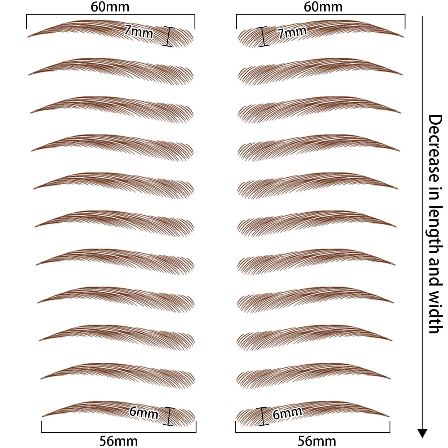 Aresvns Tattoo Eyebrow 66 Pairs — 4D Hair-Like, Waterproof, Lasts 3-5 Days
