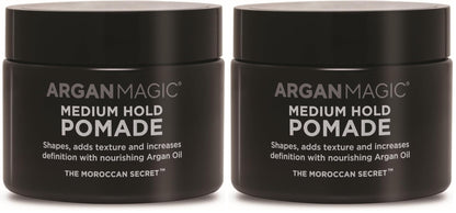 Argan Magic Medium Hold Pomade with Argan Oil – 8 oz (2-Pack) – Made in USA, Cruelty Free
