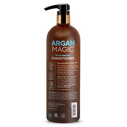Argan Magic Moisturizing Conditioner – Detangle, Hydrate & Nourish Dry, Chemically Treated Hair | 32 oz x 2 Pack | Made in USA