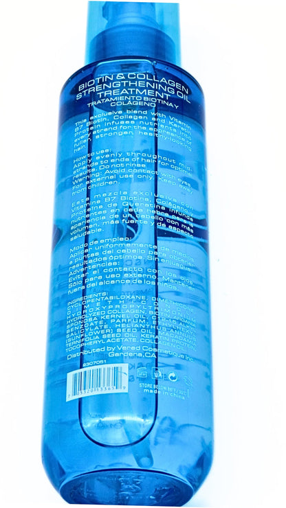 Argan Oil From Morocco Biotin & Collagen Strengthening Oil Treatment | 4.8 Fl Oz – Blue