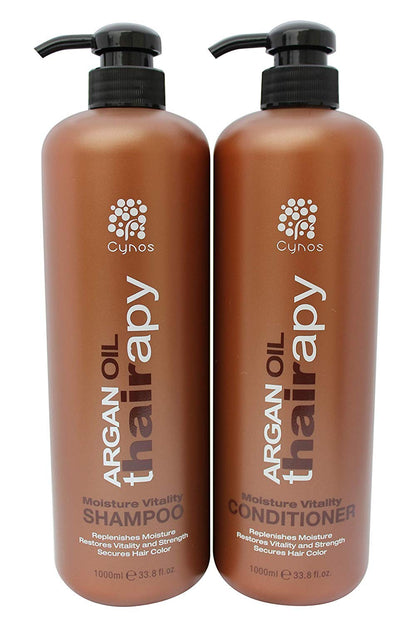 Argan Oil Thairapy Moroccan Argan Shampoo & Conditioner Set – Ultra Hydrating, Color Safe, UV Protected (2 x 33 oz)