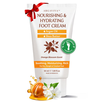 Argaviva Foot Cream for Dry Cracked Heels – Hydrating Moisturizer with Argan Oil, Shea Butter & Vitamin E