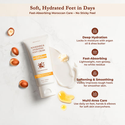 Argaviva Foot Cream for Dry Cracked Heels – Hydrating Moisturizer with Argan Oil, Shea Butter & Vitamin E