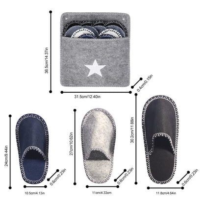 ariarly Fleece Felt Guest Slippers – 6 Pairs Anti-Slip Washable Spa Slippers for Hotels & Travel