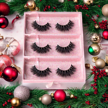 ARIMIKA 3 Packs Fluffy 3D Mink Lashes D008 – Dramatic, Reusable