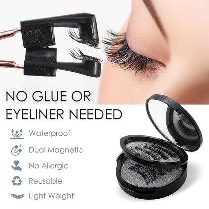 ARIOS Magnetic Eyelashes with Applicator – Reusable 3D Lashes, No Glue Needed
