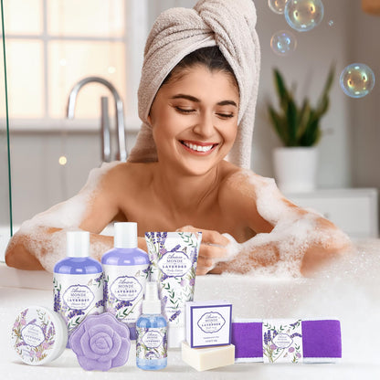 ArioseMonde Lavender Spa Gift Set – Luxury At-Home Self-Care Gift Baskets for Women