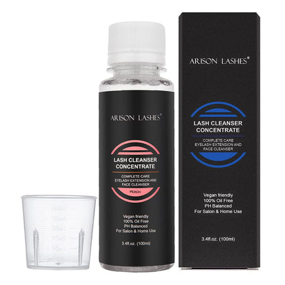 ARISON LASHES Eyelash Cleanser Concentrate 100ml – DIY Lash Shampoo for Extensions (Peach) – Makes 20 x 60ml bottles