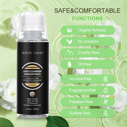 ARISON LASHES Eyelash Cleanser Concentrate 100ml – Camellia Gentle Foaming Lash Shampoo