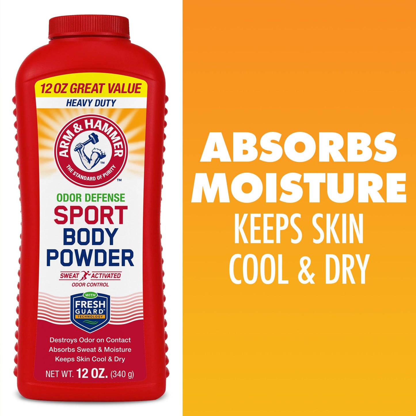 Arm & Hammer Sport Body Powder – Talc-Free, Aluminum-Free Odor Defense with Baking Soda (3 Pack)