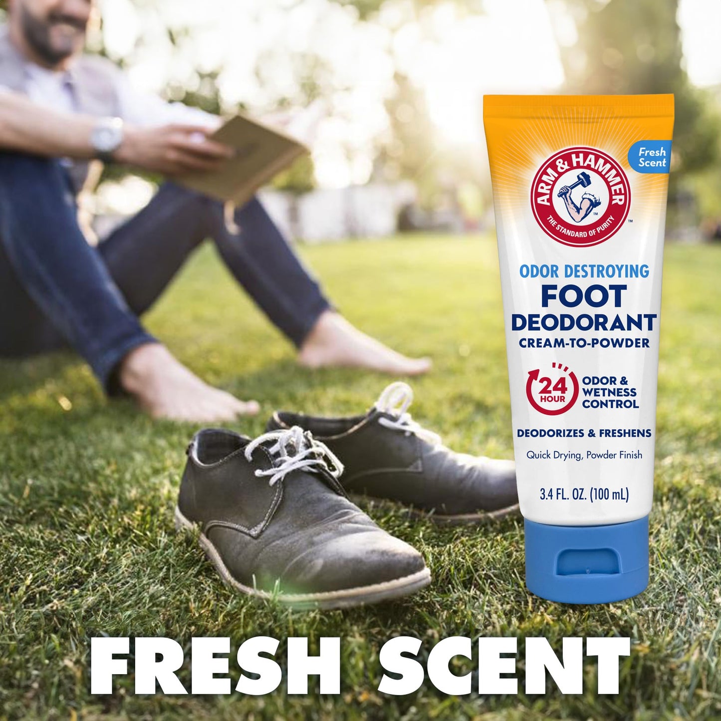 Arm & Hammer Cream-to-Powder Foot Deodorant – 24-Hour Odor & Wetness Protection (3 Pack)