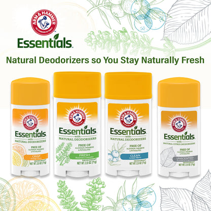 Arm & Hammer Essentials Unscented Deodorant – Aluminum-Free, 2.5 oz (73 ml) 3 Pack