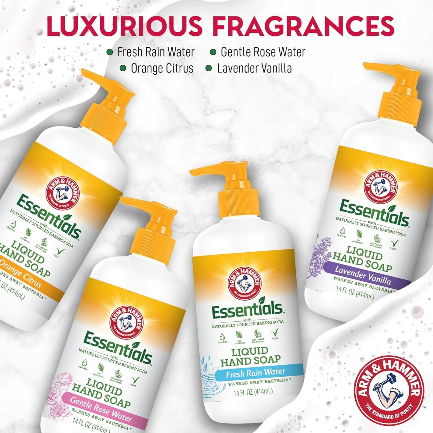 Arm & Hammer Lavender Vanilla Liquid Hand Soap – 6 Pack, 14 oz each | Gentle Cleanse & Skin Softening