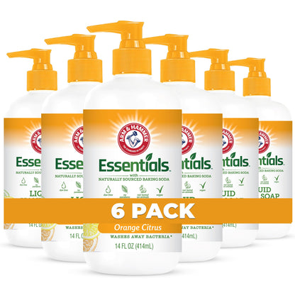 Arm & Hammer 6 Pack Liquid Hand Soap – Orange Citrus Scent, Gentle Cleansing, 14 oz