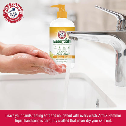 Arm & Hammer 6 Pack Liquid Hand Soap – Orange Citrus Scent, Gentle Cleansing, 14 oz