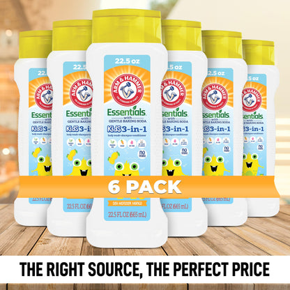 Arm & Hammer 6 Pack Essentials Kids Body Wash – 3-in-1 Sea Monster Mango, Non-Toxic