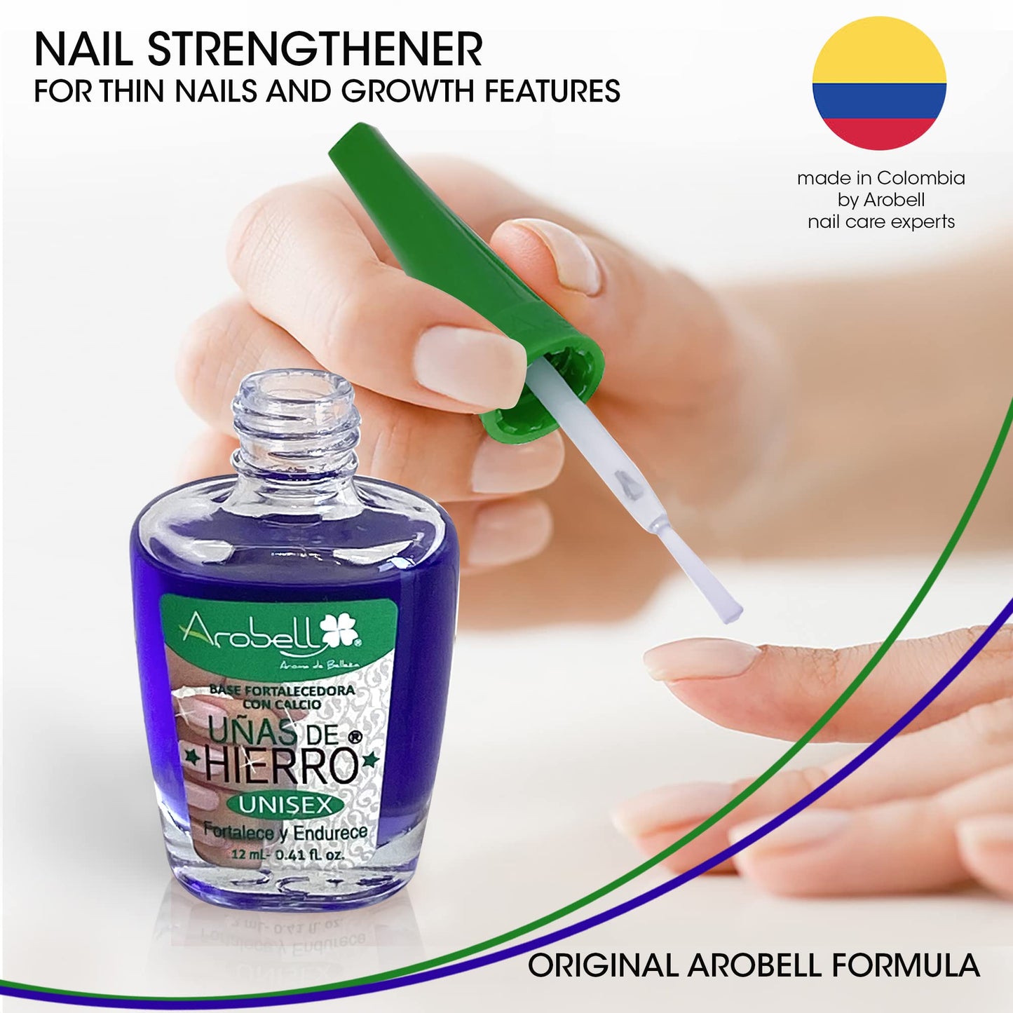 AROBELL Iron Nail Hardener – Strengthen Brittle Nails with Calcium & Biotin (0.4 oz, Pack of 1)