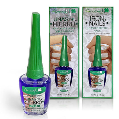 AROBELL Nail Strengthener Iron Nails & Clear Polish for Damaged & Brittle Nails – Growth & Protection