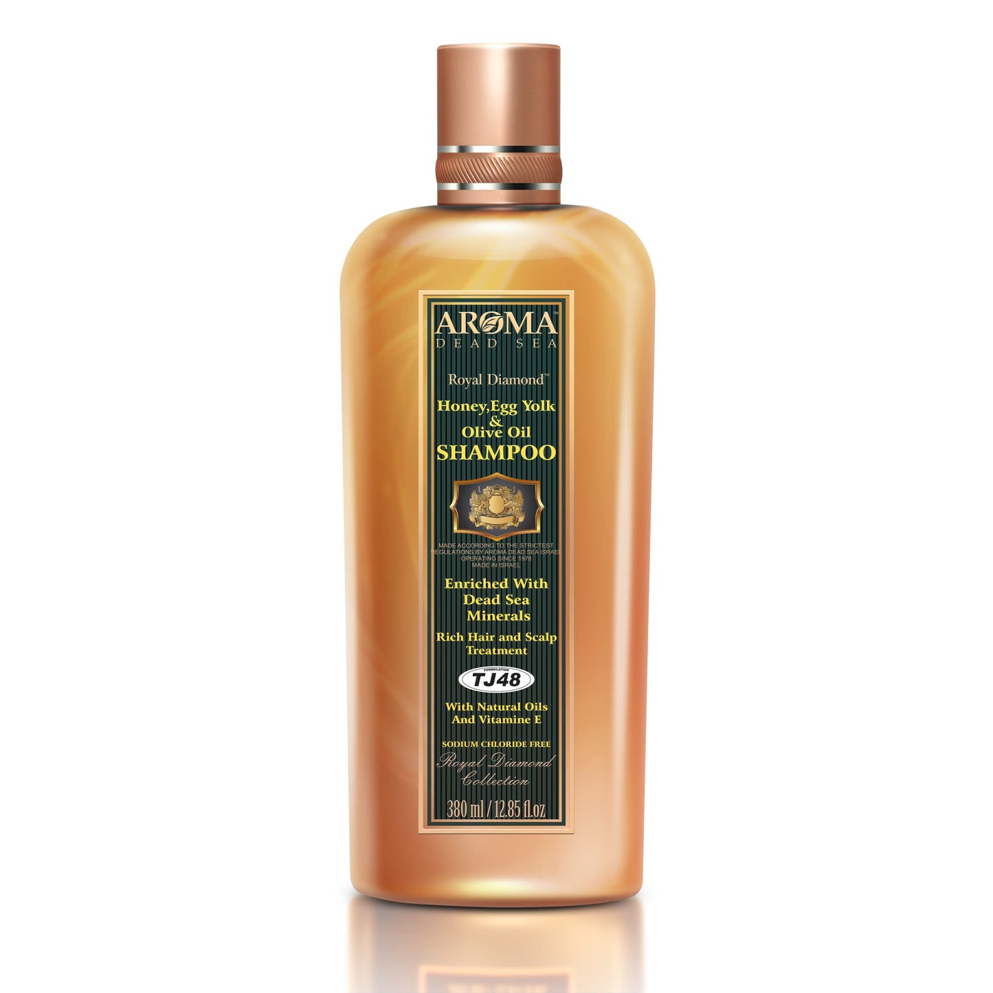 AROMA DEAD SEA Honey, Egg Yolk & Olive Oil Shampoo – Salon Grade for Straightened Hair, 16.9 fl oz