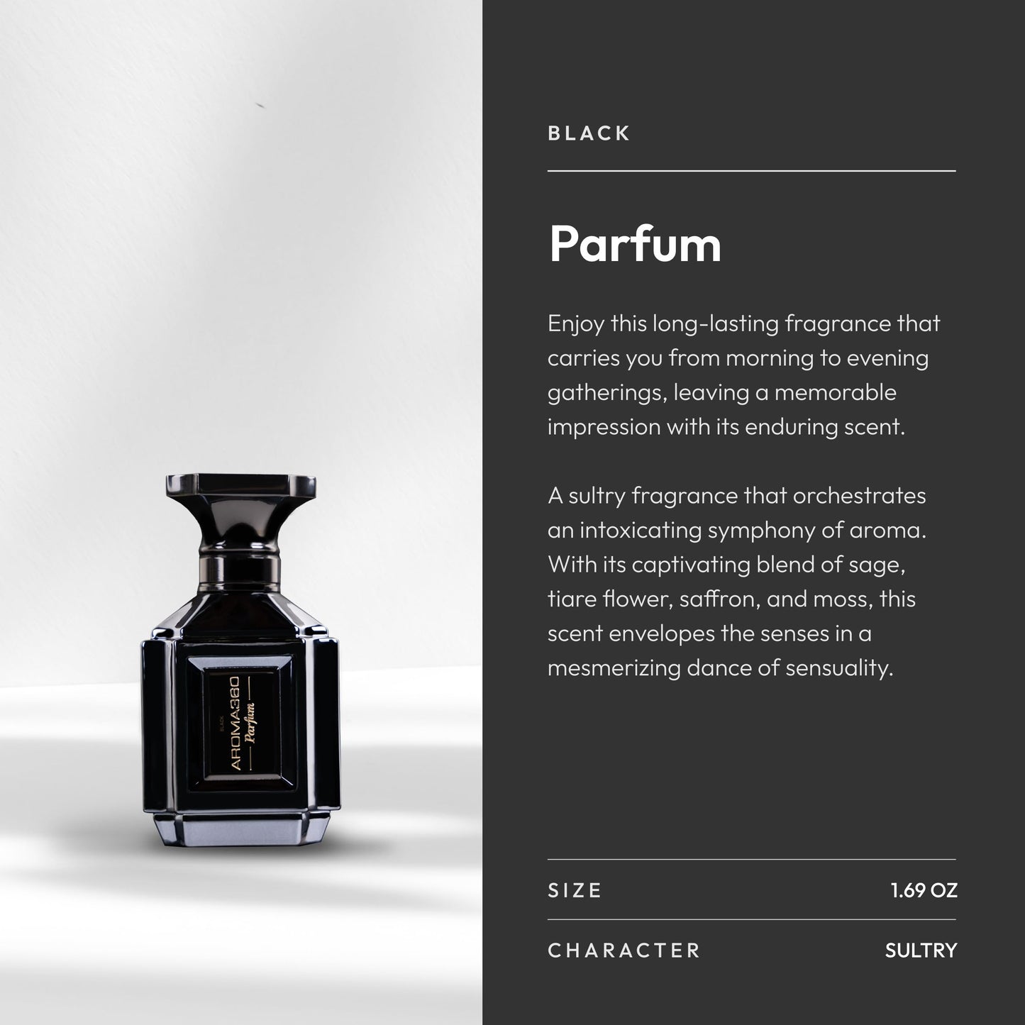 Aroma360 Men's Parfum - Luxurious Fragrance with Sage, Tiare, Saffron & Moss | 50mL