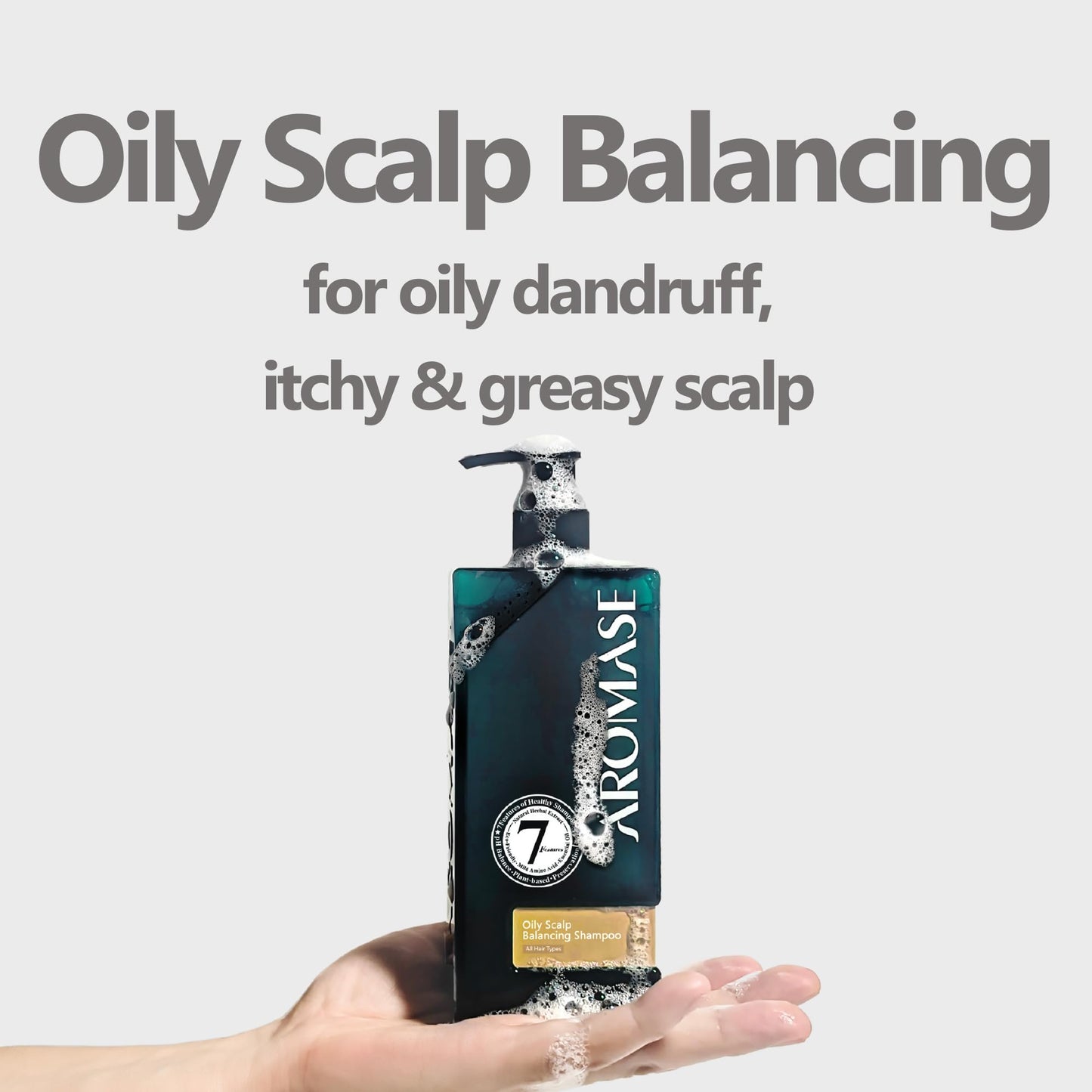 AROMASE Oily Scalp Balancing Shampoo – Gentle pH 5.5, 14 oz