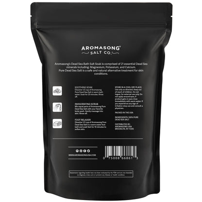 Aromasong Dead Sea Salt Bath Soak 6 Lbs – 100% Pure Minerals for Relaxation