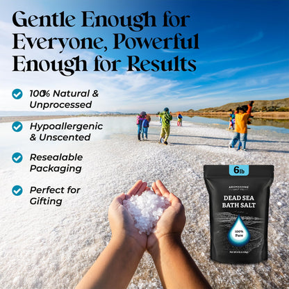 Aromasong Dead Sea Salt Bath Soak 6 Lbs – 100% Pure Minerals for Relaxation