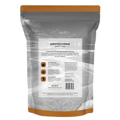 Aromasong Raw Dead Sea Bath Salt – 19 lb Bulk with Dead Sea Mud