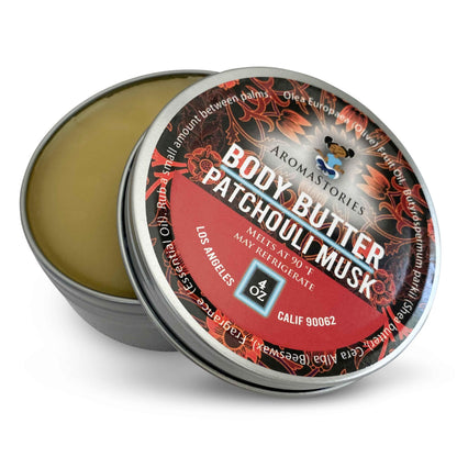 Aromastories Patchouli Musk 4oz Mature & Sensual Body Butter – Rich Shea, Olive Oil & Beeswax Moisturizer