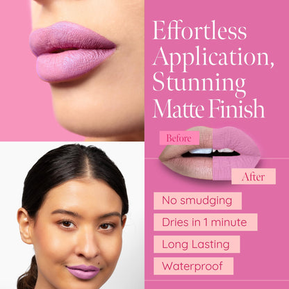 Aromi Matte Liquid Lipstick Ballet Slipper – Light Pink, Blue Undertones, Vegan & Cruelty-Free