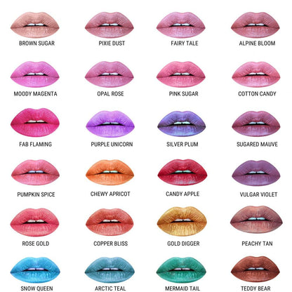 Aromi Metallic Liquid Lipstick – Pink Sugar | Long-Lasting, Transfer-Proof, Waterproof Lip Color (Paraben & Phthalate Free)