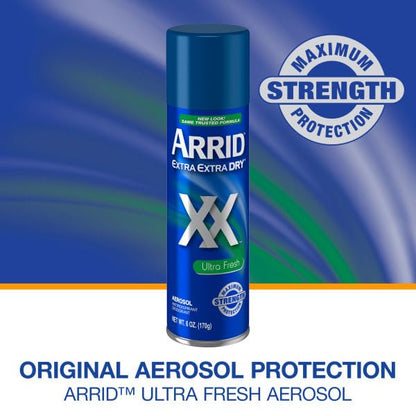 Arrid XX Extra Extra Dry Ultra Clear Aerosol Deodorant – Ultra Fresh, 6 oz x 3