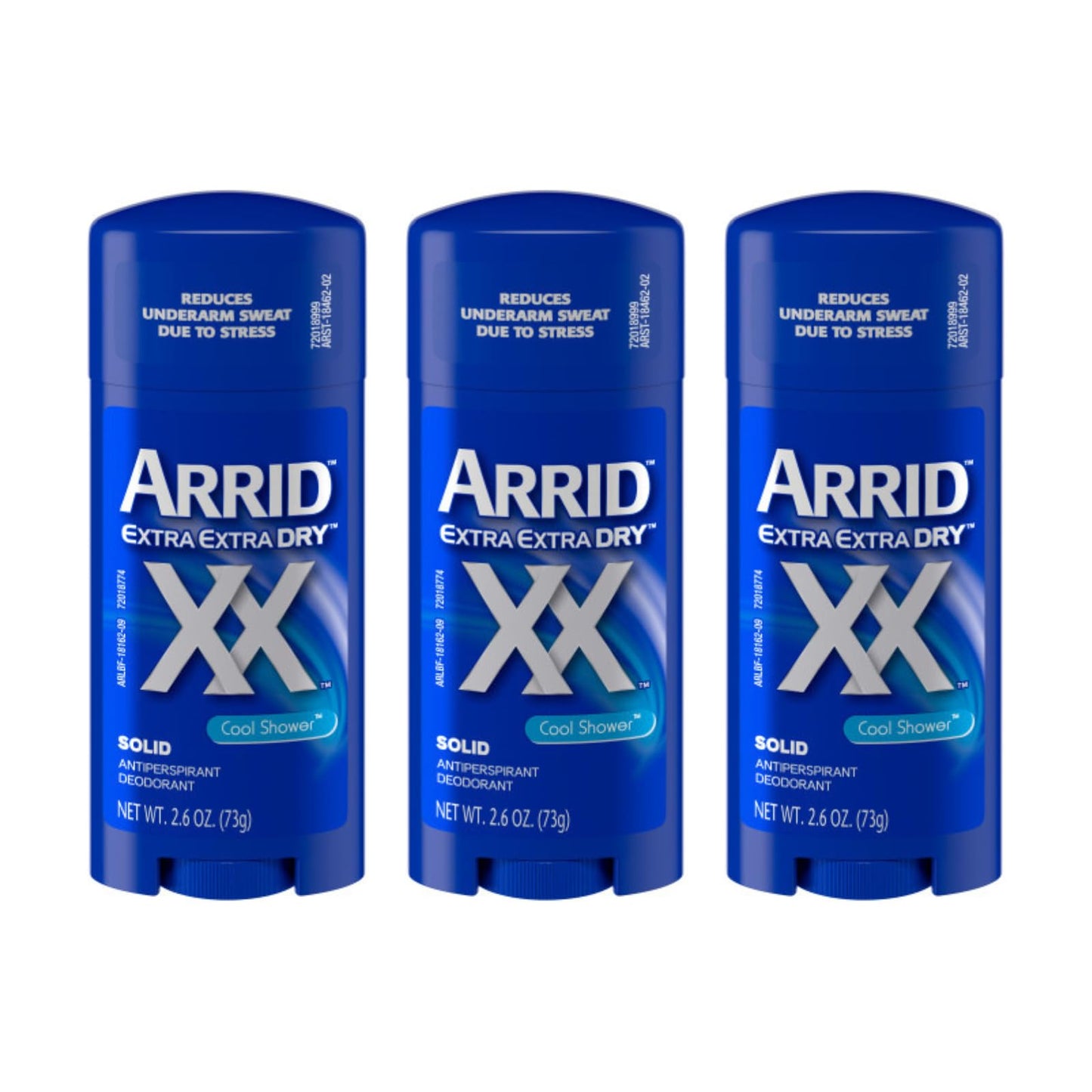 Arrid XX Extra Extra Dry Solid Antiperspirant Deodorant – Cool Shower (Pack of 3)