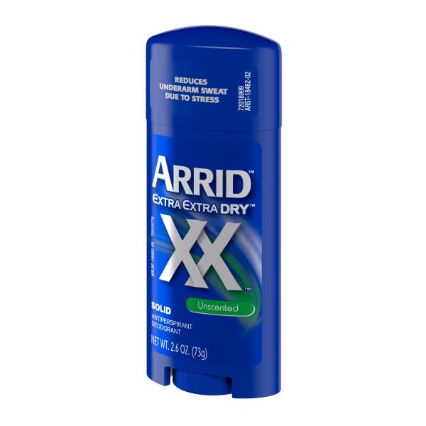 Arrid XX Extra Extra Dry Solid Antiperspirant Deodorant – Unscented, 2.6 oz (Pack of 5)