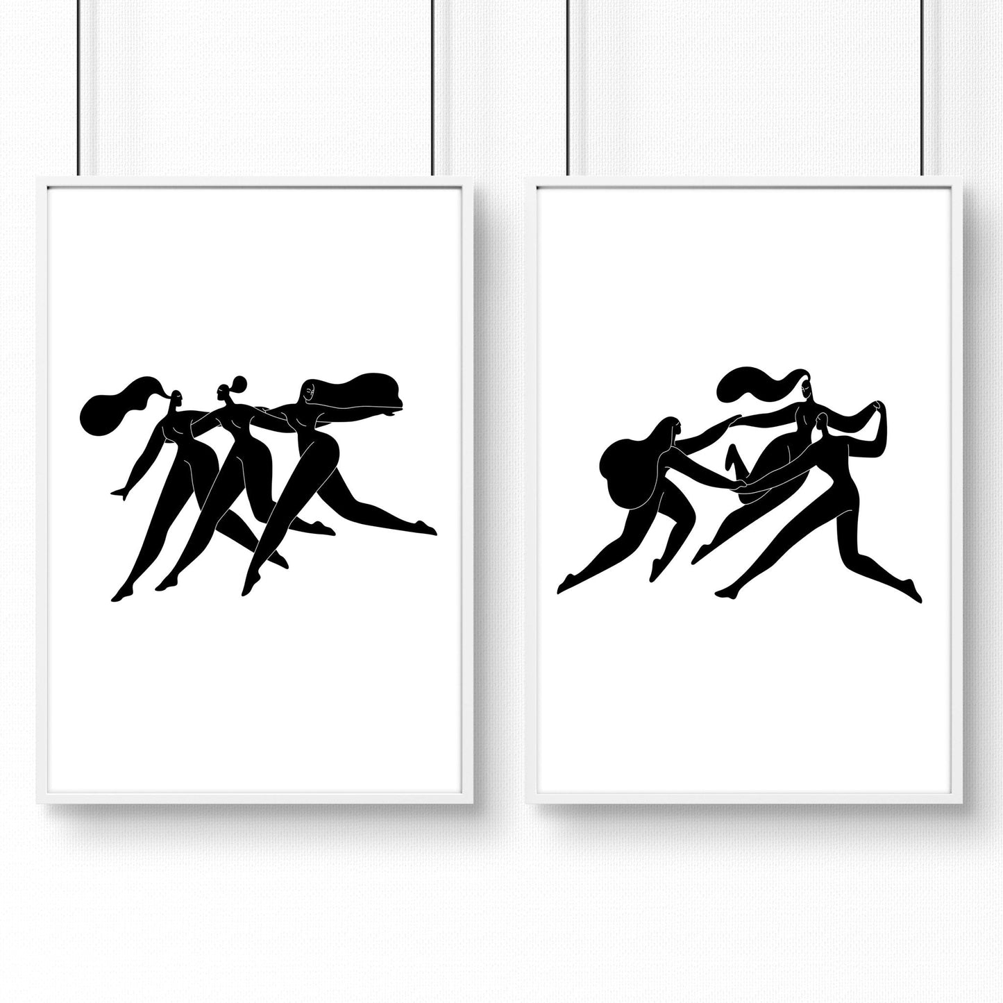 Art For Hallway | Set of 2 Boho Women Wall art Prints