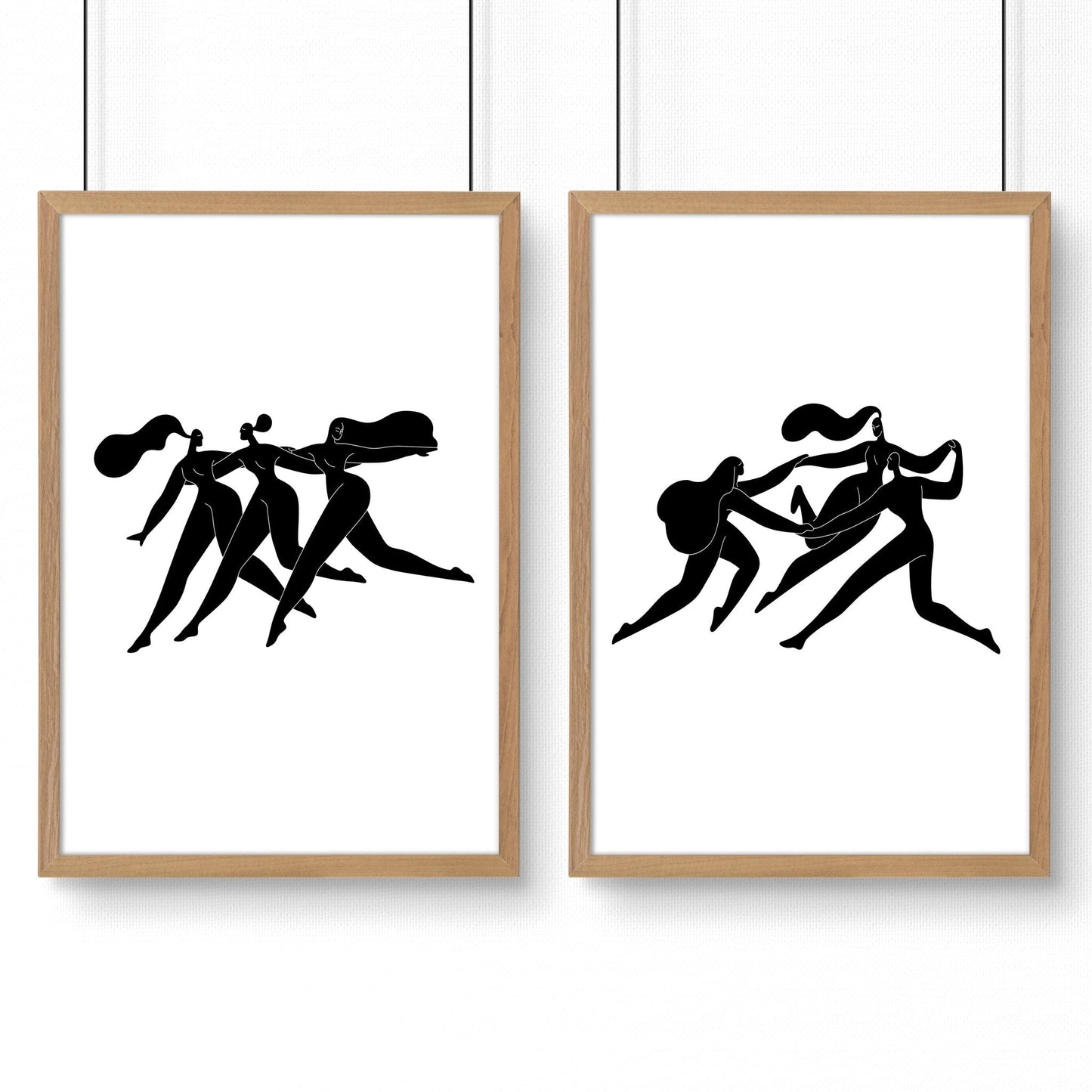 Art For Hallway | Set of 2 Boho Women Wall art Prints