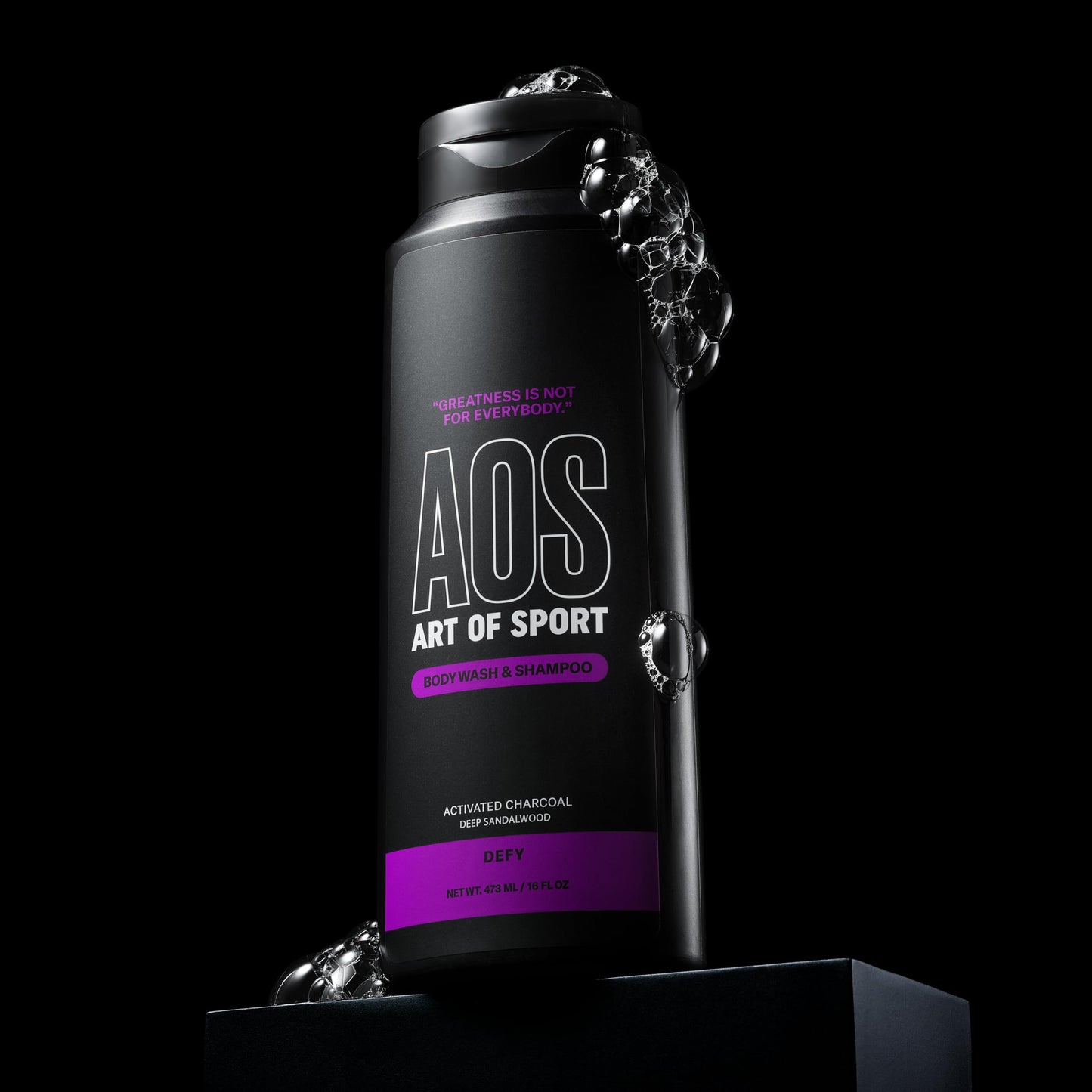 Art of Sport Men's 2-in-1 Body Wash & Shampoo with Activated Charcoal – Defy Scent, Sandalwood | 16 fl oz (Pack of 2)