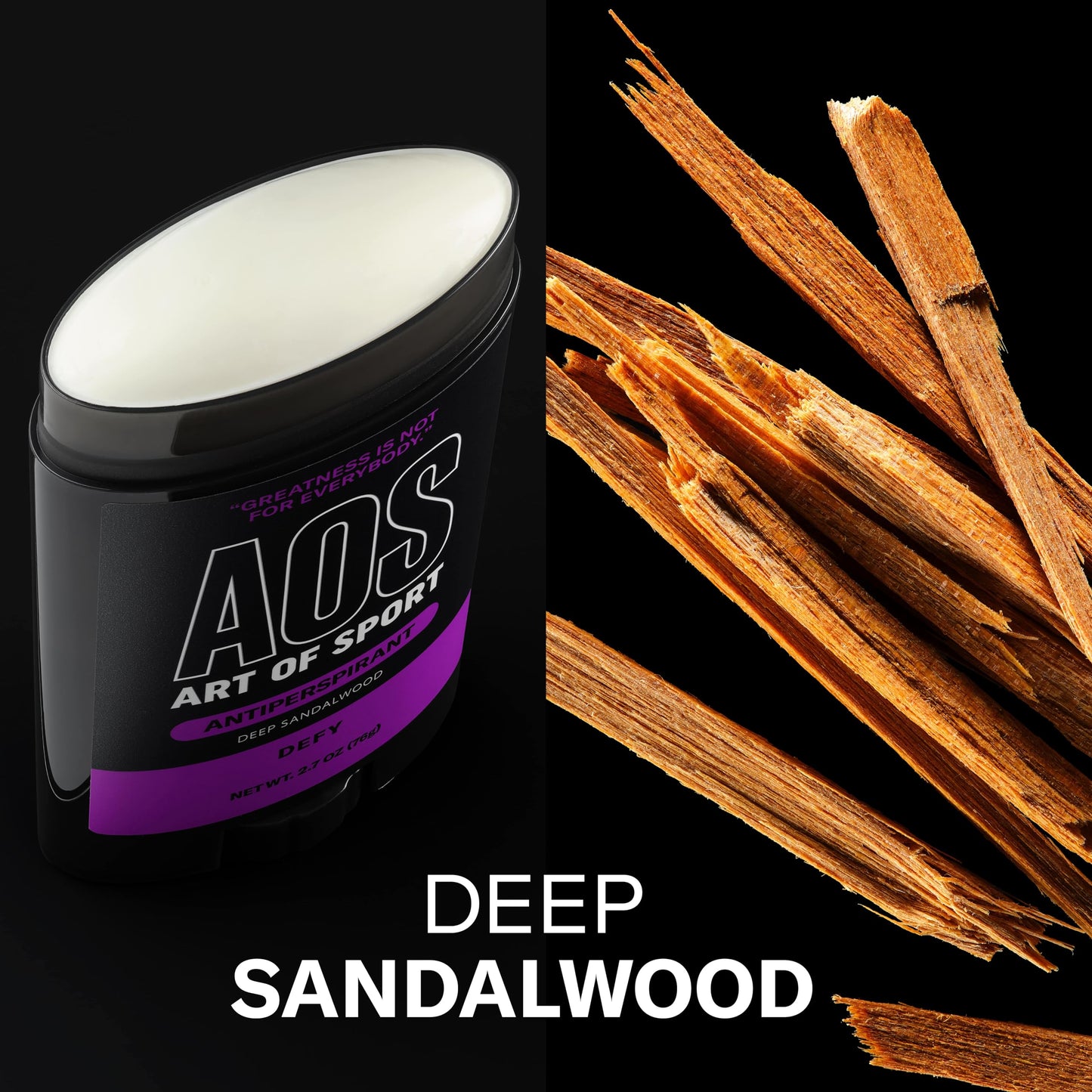 Art of Sport Defy Sandalwood Antiperspirant for Athletes – 2 x 2.7 oz, Natural Botanicals